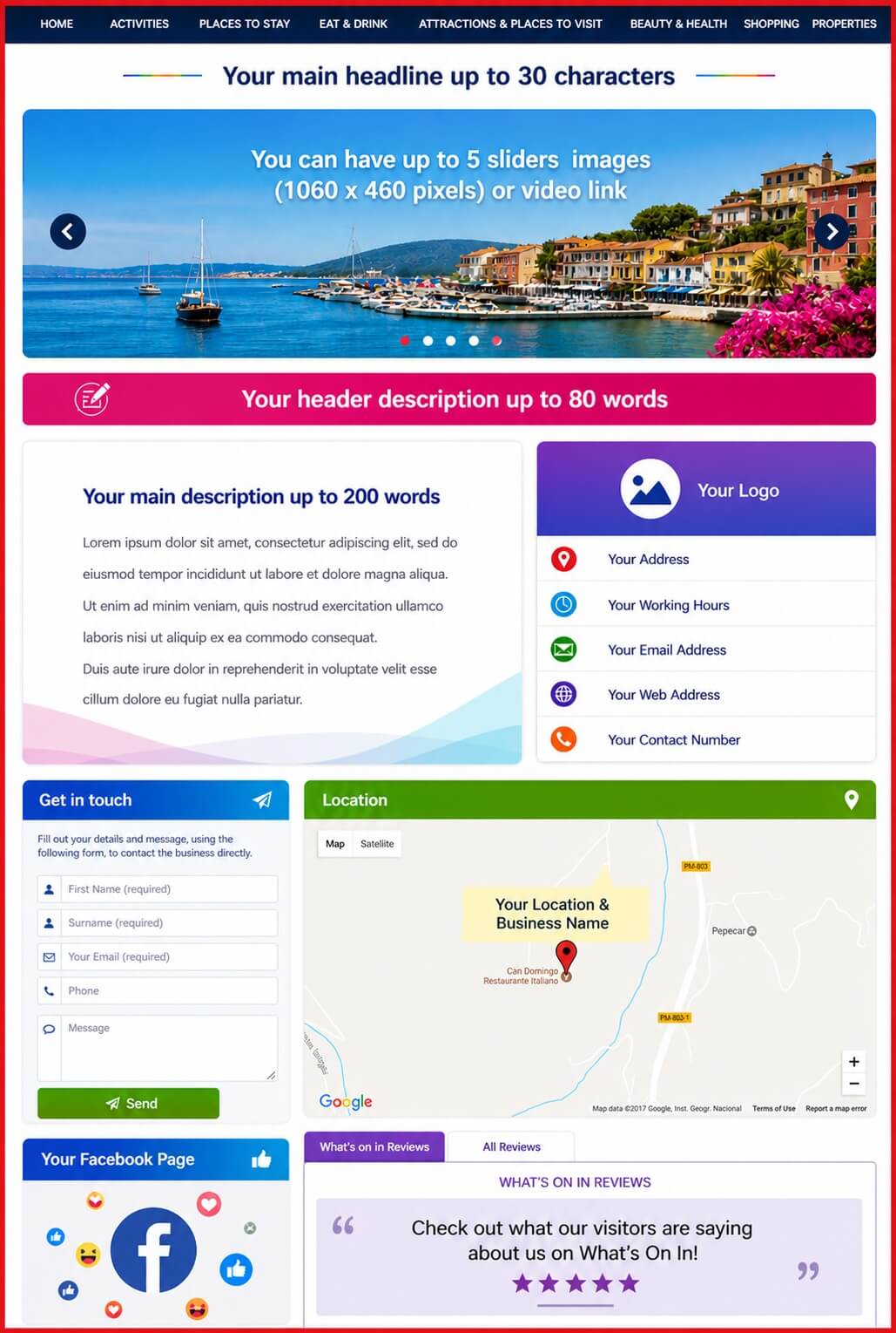 Sales Page Layout when Advertise in Darlington